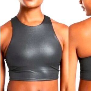 Athleta Conscious Crop Bra A-C Cups in Black Shine